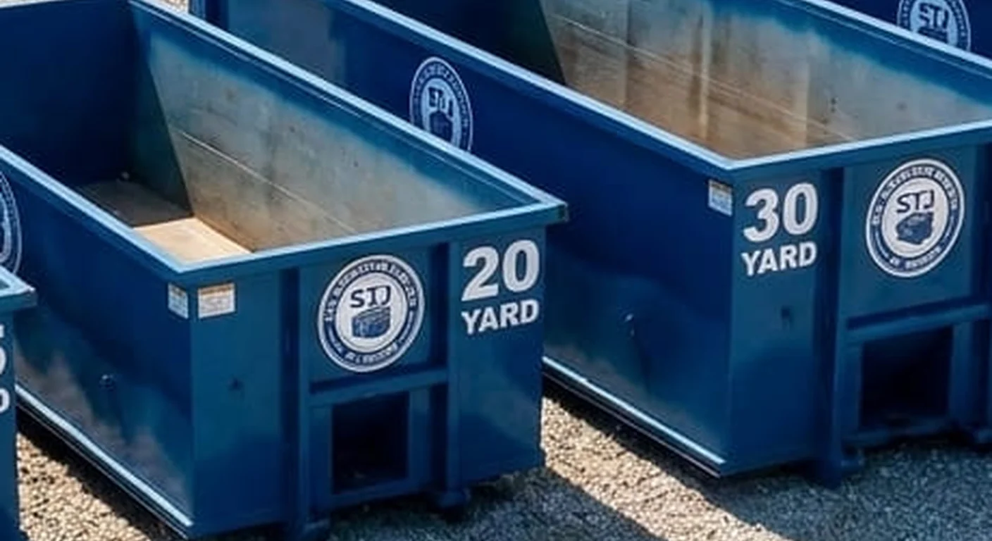 A 20 yard STJ Dumpster Rental St Joseph roll-off dumpster staged for a job in Elwood, MO